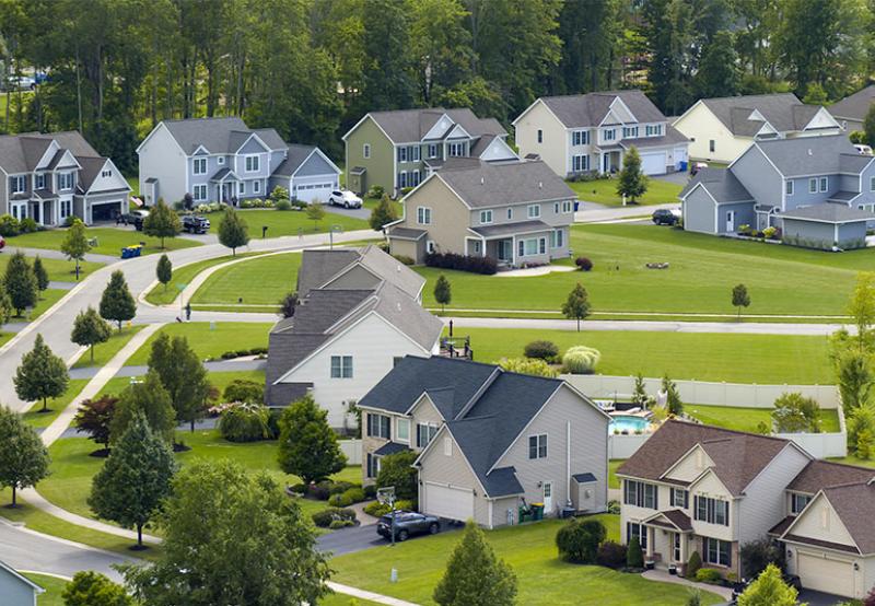 Houses on a neighborhood